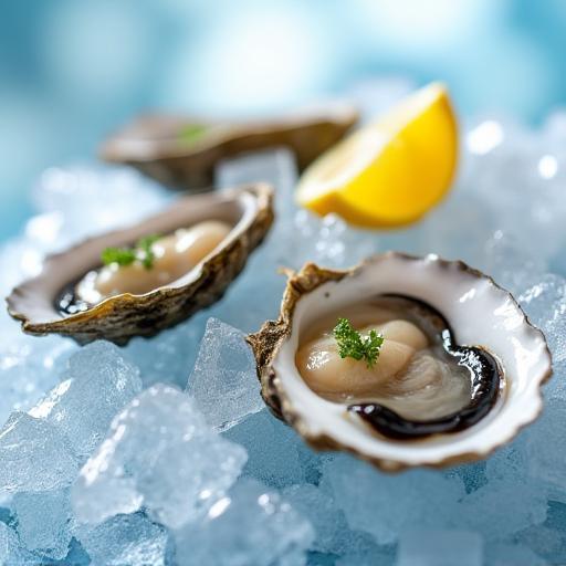 Freshly shucked oysters