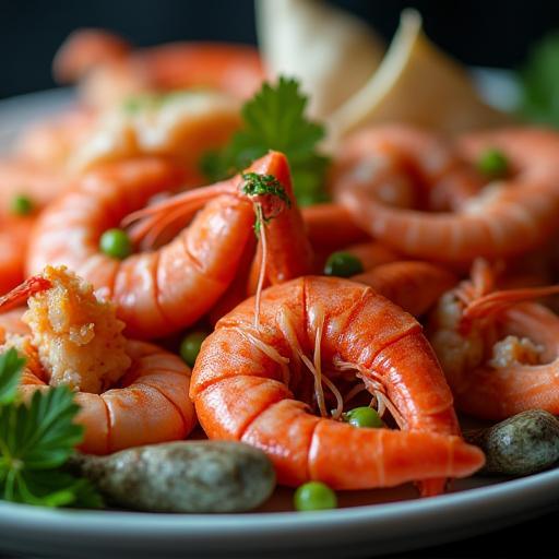 Seafood platter close-up